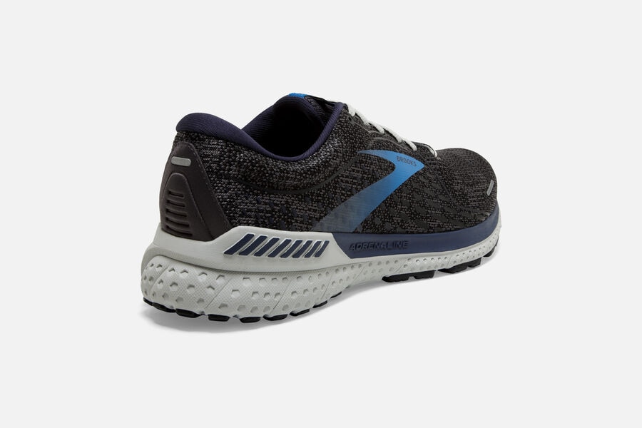 Adrenaline GTS 21 Road Brooks Running Shoes NZ Mens - Black/Blue - QGUDYW-943